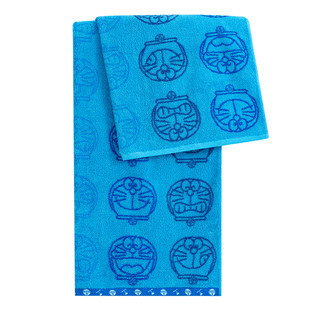 夕才儿美术馆 哆啦A梦照相机成人面巾纯棉家用吸水柔软毛巾带挂绳