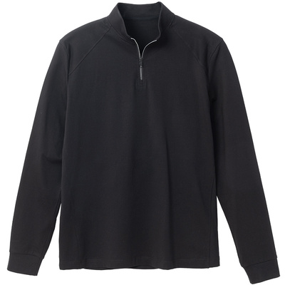 MrBu布先生纯色小高领长袖2025秋冬款插肩袖拉链门襟t恤男PT16737