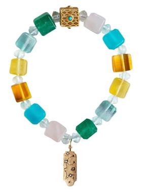 闹闹十二星座水晶魔方手链