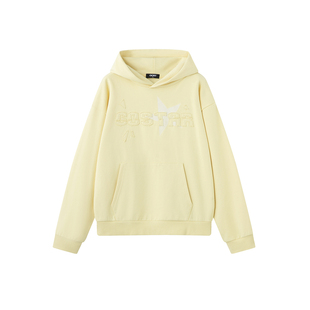 GOST破碎简约字母贴布绣连帽卫衣美式套头外套