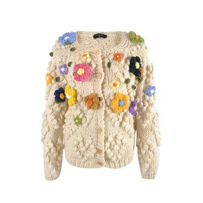 CLOUDSEASON彩色花花手打毛衣