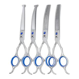 专业宠物美容剪刀泰迪猫狗狗修剪毛6.5寸弯牙弯鱼骨蓬蓬剪弯剪子