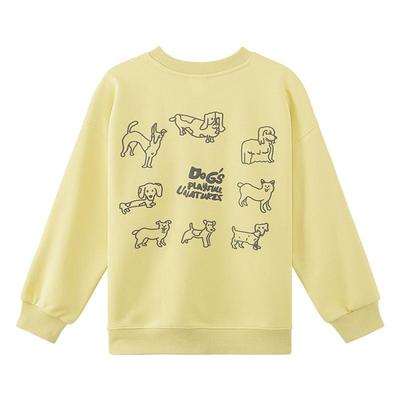 左西童装男童插画小狗印花卫衣