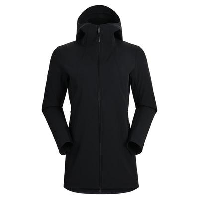 KAILAS凯乐石长款连帽软壳衣外套防风防泼薄绒户外运动登山徒步女