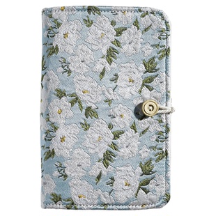 白糖商店 淡蓝碎花布艺活页本 布面小清新可换芯A5A6本子手帐本