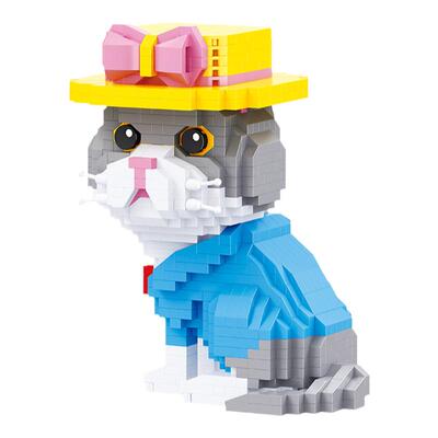 贝乐迪微小钻石颗粒猫咪拼装积木