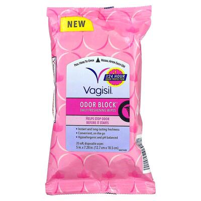 香港直邮Vagisil一次性柔软湿巾防异味日常清爽20片温和抑菌正品