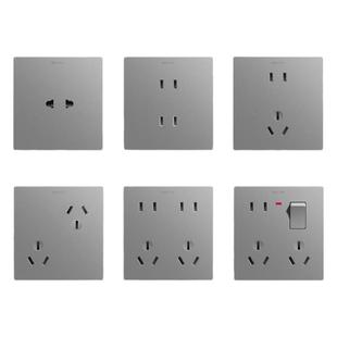 86型一开八孔墙壁六孔6四孔十孔带开关插座面板家用错位五孔插座5