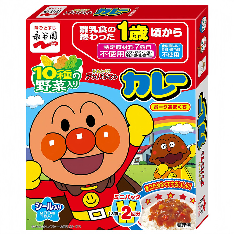 日本永谷园超人咖喱酱拌饭料1岁+