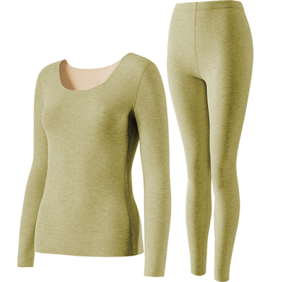 保暖内衣女德绒自发热羊毛蚕丝