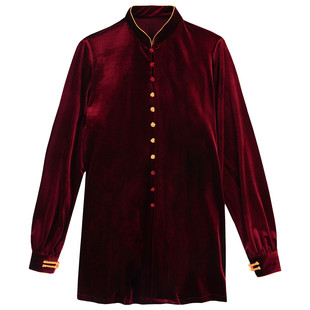秋冬高端金丝绒太极服套装男女中长款加厚南韩绒太极拳练功服晨练