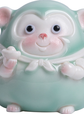 疯猴陶瓷摆件可爱车载吉祥物猴