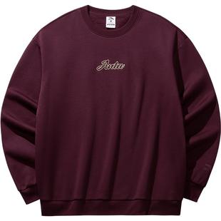 安踏情侣款套头卫衣男女同款春季潮流宽松休闲百搭针织衫长袖上衣