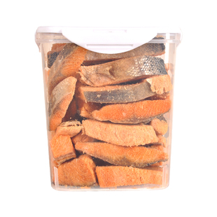 冠本冻干三文鱼块猫咪零食营养补钙磨牙带皮原切鱼肉拌粮训练奖励