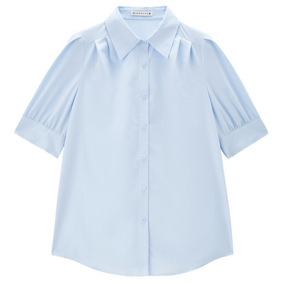 佐丹奴休闲泡泡袖打褶衬衫