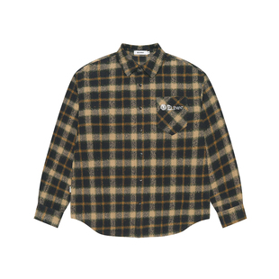 美国ELEMENT滑板长袖衬衫男宽松复古格纹磨毛老钱风情侣外套女潮