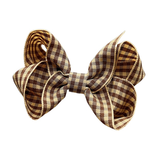 可爱格纹蝴蝶结全包布儿童发夹子女宝宝碎发边夹公主顶夹发卡发饰