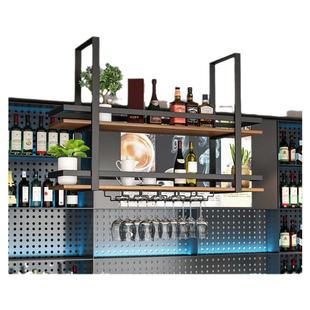 简约金属铁艺吊架置物架吧台餐厅酒吧厨房悬挂吊顶吊柜红酒架酒杯