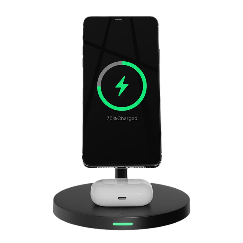 跨境新款创意三合一无线充 手机mag safe多功能磁吸快充无线充电器wireless iphone charger