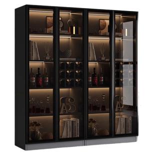 酒柜展示柜家用玻璃酒柜客厅靠墙定制轻奢置物柜2025新款储物柜子