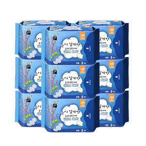 【290夜用9包】韩国原装进口恩芝卫生巾超薄透气亲肤姨妈巾旗舰店