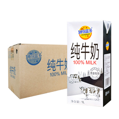 妙可蓝多全脂纯牛奶1L*12盒