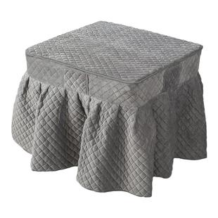 烤火桌罩冬季加厚烤火炉桌布正方形简约家用取暖桌罩套茶几桌布