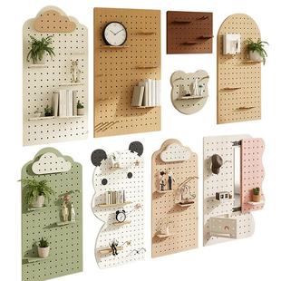 三梦实木洞洞板置物架兔宝宝定制造型墙入户门玄关墙面木质收纳架