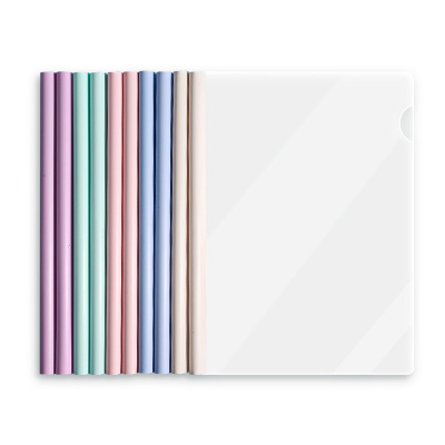 晨光莫兰迪加厚抽杆文件夹水滴型