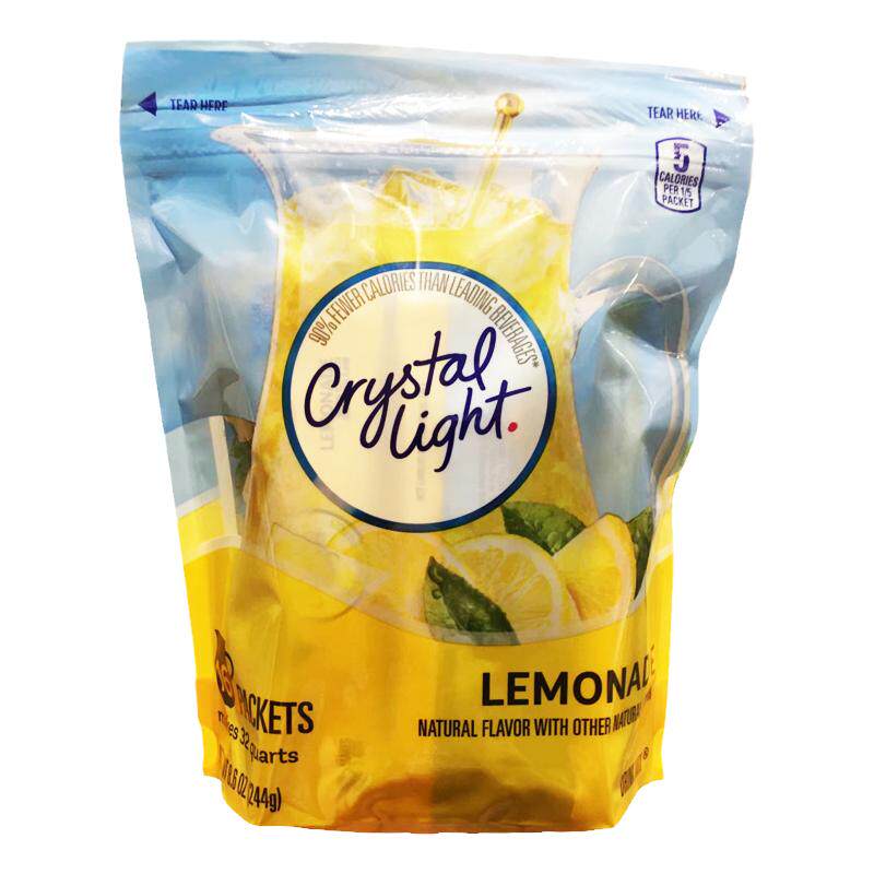 美国直邮Crystal Light柠檬茶vc果汁冲粉低卡维C冷热饮料混合60条