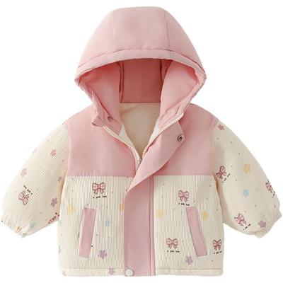 贝贝怡童装儿童加厚加绒棉服男童女童2025秋冬新款保暖连帽外套