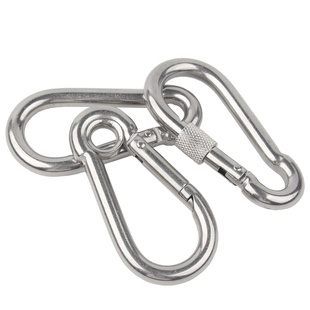 304不锈钢锁扣 卡扣绳扣保险扣螺母弹簧扣登山扣链条连接扣带母扣