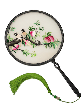 苏州刺绣双面绣摆件绣美团扇礼品