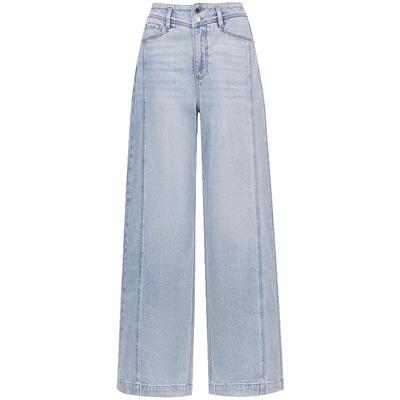 ONLY水洗高腰宽松直筒裤牛仔裤