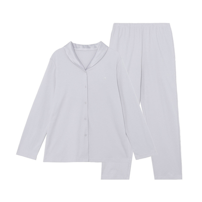 安莉芳色丁青果翻领开衫简约舒适棉质女士家居服套装ELW0918