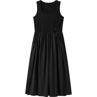 播商场同款法式收腰小黑裙女夏季新款气质无袖连衣裙BDS2LD2629