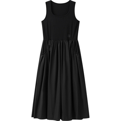 播商场同款法式收腰小黑裙女夏季新款气质无袖连衣裙BDS2LD2629