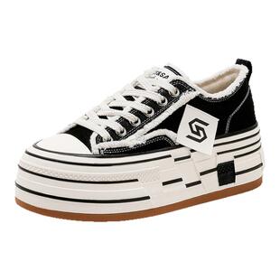 星期六小众厚底帆布乞丐鞋女2025新款小白鞋板鞋SSD1112CAX【直】