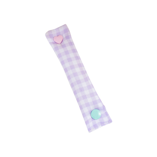 甜美格子蝴蝶结数据线收纳神器小清新色系暗扣理线器集线器绑带