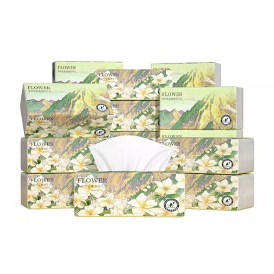 山茶花175*175mm大尺寸纸巾抽纸家用卫生纸擦手纸整箱批发装实惠