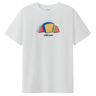 ellesse小贝壳网球服凉感抗菌时尚个性印花logo短袖T恤上衣男女款