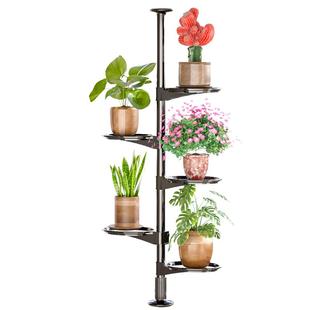 顶天立地花架阳台墙角高柱子夹缝室内转角置物架悬挂杆绿萝花盆架