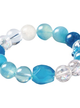 海蓝宝白水晶手链金水相生