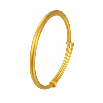 古法传承足金包银素圈推拉手镯