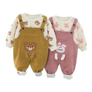 宝宝春装1周岁一9七7八8六10十个月婴儿衣服男女分体春秋小孩套装