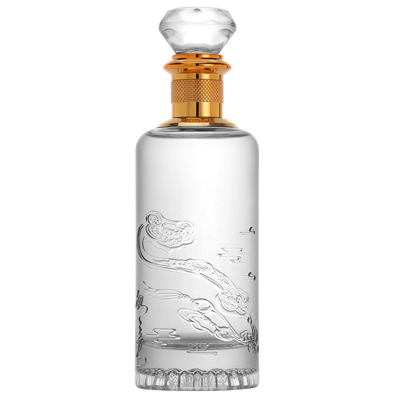 高端一斤装透明烤花玻璃白酒空瓶