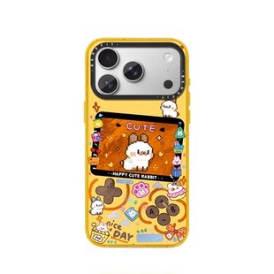 benefit像素画游戏机小兔18pro适用于iphone17promax苹果16PRO晶盾磁吸手机壳15新款13套14冰川纹12防摔