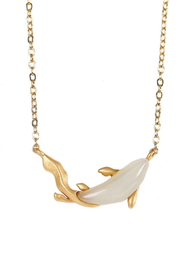 设计师承悦原创白玉海豚小众首饰