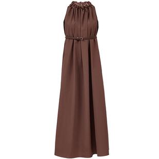 Vero Moda奥莱连衣裙春夏新款含棉纯色A字无袖挂脖裙度假裙子时尚