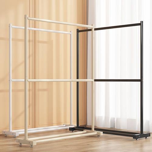 双层加轮服装展示架落地立式家用挂衣架宿舍卧室衣帽架收纳架